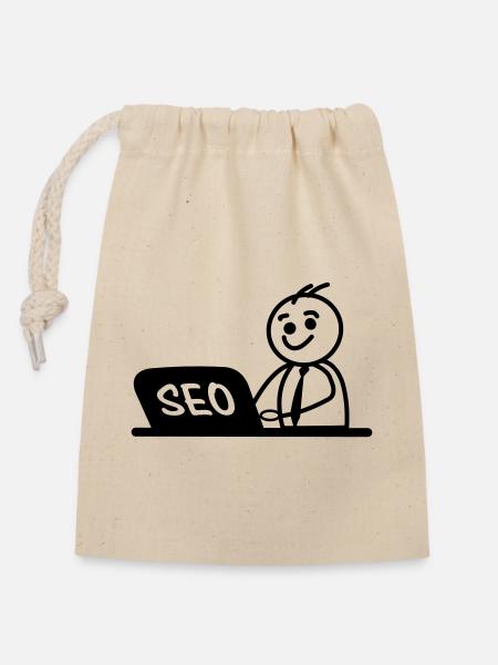 Arbeit Laptop SEO - Verschließbarer Geschenkbeutel aus Baumwolle (14x20cm) - Natur