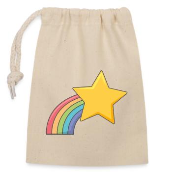Shooting Star rainbow - Closable cotton gift bag (14x20cm) - nature - Front