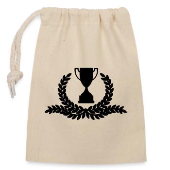 Laurel wreath with long offshoots of branches - Closable cotton gift bag (14x20cm) - nature - Front