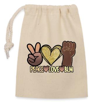Peace Love BLM Black Lives Matter African Pride - Sac cadeau en coton avec cordon (14 x 20 cm) - nature - Devant