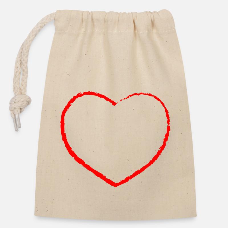 Herz Symbol Grunge Liebe - Verschließbarer Geschenkbeutel aus Baumwolle (14x20cm) - Natur