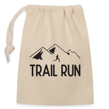 Trailrun - Verschließbarer Geschenkbeutel aus Baumwolle (14x20cm) - Natur - Vorne