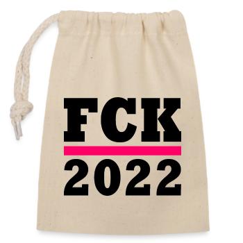 Fck 2022 - Closable cotton gift bag (14x20cm) - nature - Front