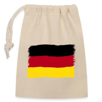 Deutschland Farben schwarz rot gold - Verschließbarer Geschenkbeutel aus Baumwolle (14x20cm) - Natur - Vorne