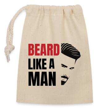 Barbe - Sac cadeau en coton avec cordon (14 x 20 cm) - nature - Devant