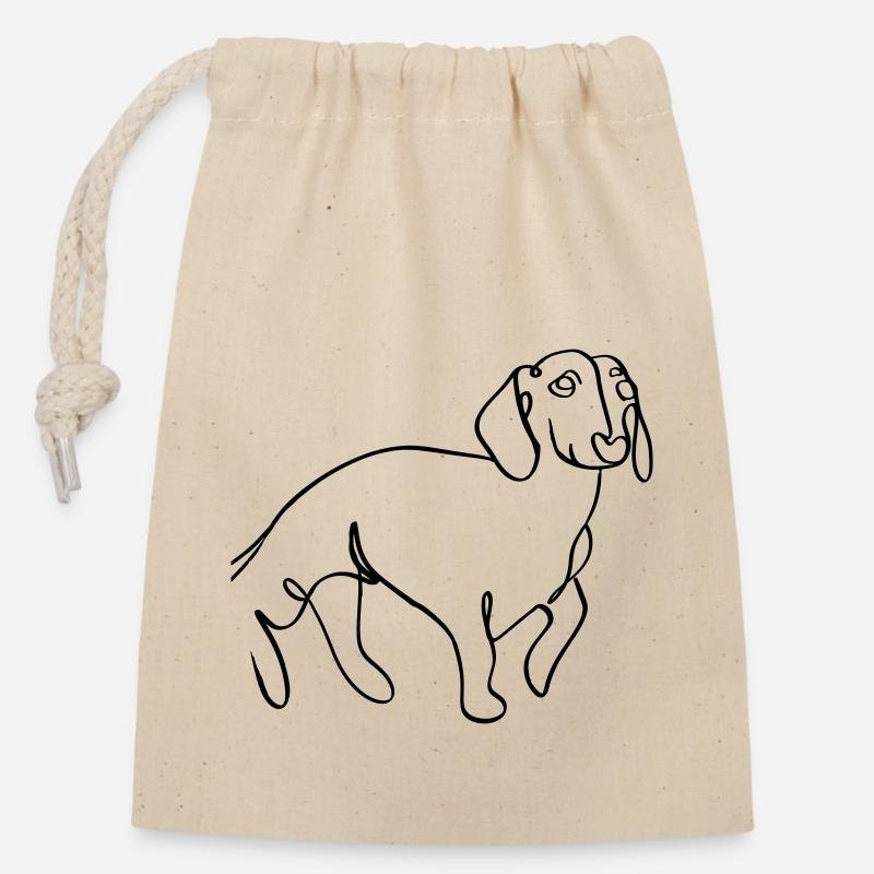 Dachshund - Closable cotton gift bag (14x20cm) - nature
