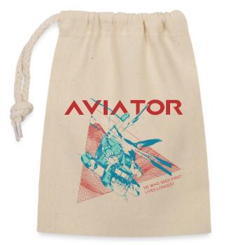 Aviator Hubschrauber - Verschließbarer Geschenkbeutel aus Baumwolle (14x20cm) - Natur - Vorne