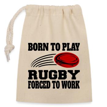 Rugby Gift Rugby Player Rugby Coach Rugby Team - Closable cotton gift bag (14x20cm) - nature - Front