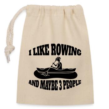 Rameur ramassant disant club d’aviron drôle aviron - Sac cadeau en coton avec cordon (14 x 20 cm) - nature - Devant