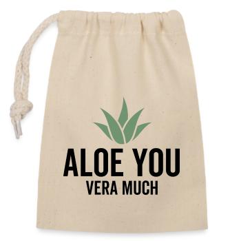 Aloe You Vera Much - Closable cotton gift bag (14x20cm) - nature - Front
