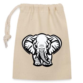 Little Elephant Cartoon Cute Adventure 19 - Closable cotton gift bag (14x20cm) - nature - Front