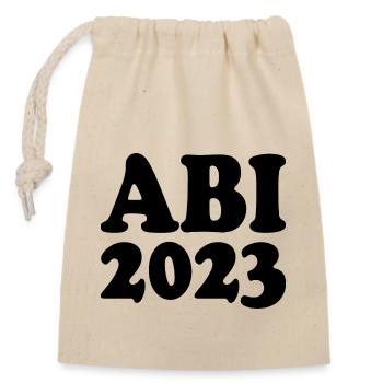 Abi 2023 - Verschließbarer Geschenkbeutel aus Baumwolle (14x20cm) - Natur - Vorne