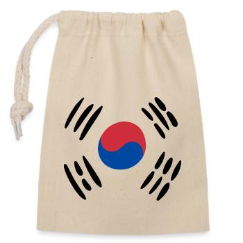 Flagge Koreas - Verschließbarer Geschenkbeutel aus Baumwolle (14x20cm) - Natur - Vorne