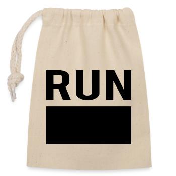Marathon Triathlon Running joggen Biking Radfahren - Verschließbarer Geschenkbeutel aus Baumwolle (14x20cm) - Natur - Vorne