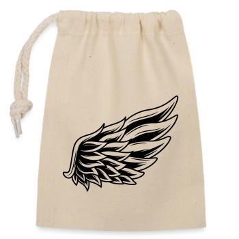 Wing - Closable cotton gift bag (14x20cm) - nature - Front