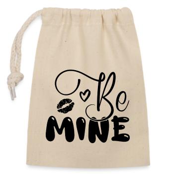 Be mine - Closable cotton gift bag (14x20cm) - nature - Front