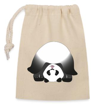 Panda-Finger - Verschließbarer Geschenkbeutel aus Baumwolle (14x20cm) - Natur - Vorne