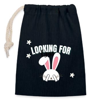 Ostereiersuche / Suche an Ostern - Verschließbarer Geschenkbeutel aus Baumwolle (14x20cm) - Navy - Vorne