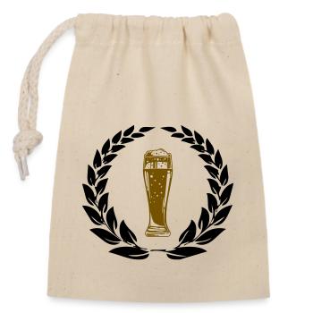 bier kranz - Verschließbarer Geschenkbeutel aus Baumwolle (14x20cm) - Natur - Vorne