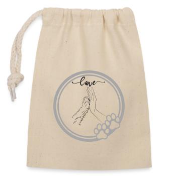 Amour des animaux, Give Paw - Sac cadeau en coton avec cordon (14 x 20 cm) - nature - Devant