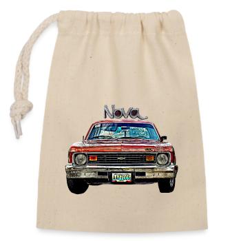 Oldtimer USA nova - Verschließbarer Geschenkbeutel aus Baumwolle (14x20cm) - Natur - Vorne