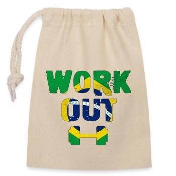 Workout Brasilien - Verschließbarer Geschenkbeutel aus Baumwolle (14x20cm) - Natur - Vorne