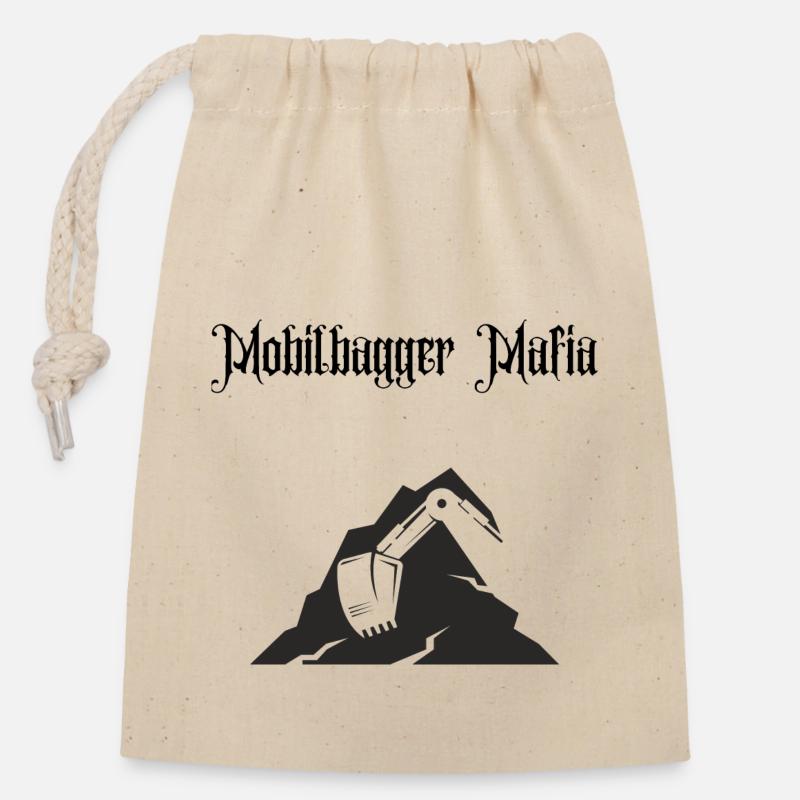 Pelle sur pneus Mafia - Sac cadeau en coton avec cordon (14 x 20 cm) - nature