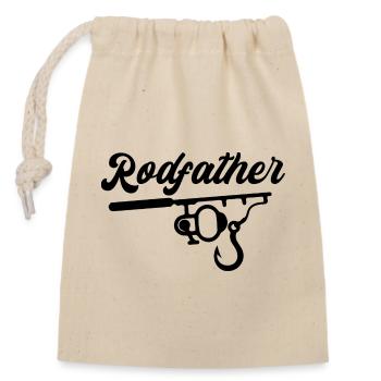 Rodfather - Funny Angler Saying - Closable cotton gift bag (14x20cm) - nature - Front