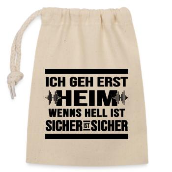 Rave Techno Beats ballern hard Bass Nachtschwärmer - Verschließbarer Geschenkbeutel aus Baumwolle (14x20cm) - Natur - Vorne