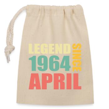 59th birthday April Born in 1964 Gift idea - Closable cotton gift bag (14x20cm) - nature - Front