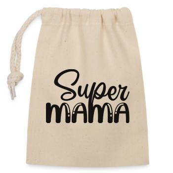 Super Mama - Verschließbarer Geschenkbeutel aus Baumwolle (14x20cm) - Natur - Vorne