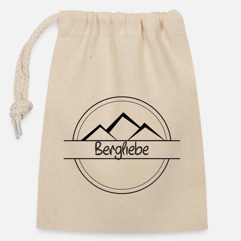 Berg Leidenschaft - Verschließbarer Geschenkbeutel aus Baumwolle (14x20cm) - Natur