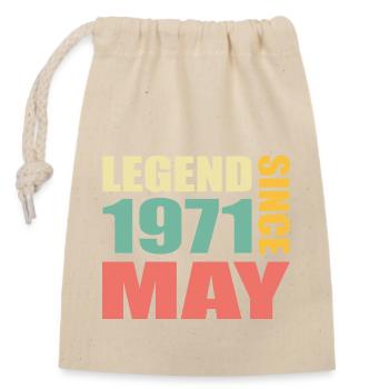 52nd Birthday May Vintage 1971 Gift Idea - Closable cotton gift bag (14x20cm) - nature - Front