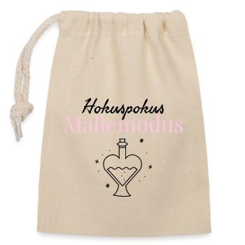 Hokuspokus Malle-Modus - Verschließbarer Geschenkbeutel aus Baumwolle (14x20cm) - Natur - Vorne