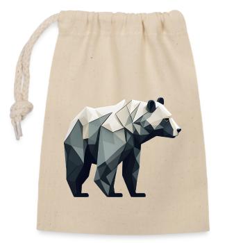 Minimalist Bear - Closable cotton gift bag (14x20cm) - nature - Front