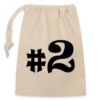 #2 - Sac cadeau en coton avec cordon (14 x 20 cm) - nature - Devant