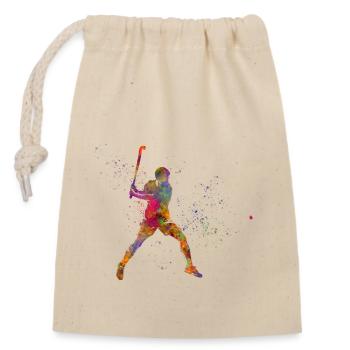 Field Hockey Player - Closable cotton gift bag (14x20cm) - nature - Front