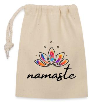 Namaste - Yoga Meditation Begrüßung Zen - Verschließbarer Geschenkbeutel aus Baumwolle (14x20cm) - Natur - Vorne