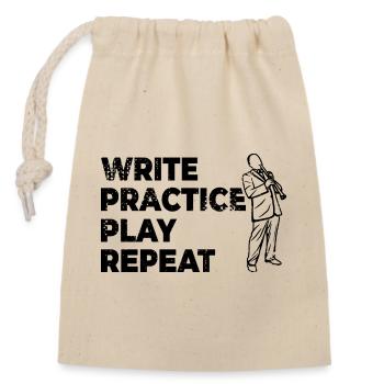 Motivating clarinet saying - Closable cotton gift bag (14x20cm) - nature - Front