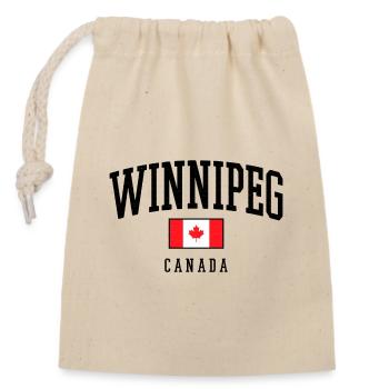 Winnipeg Kanada Flagge – City Design - Verschließbarer Geschenkbeutel aus Baumwolle (14x20cm) - Natur - Vorne