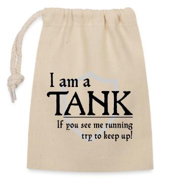 Je suis un TANK (Dark) - Sac cadeau en coton avec cordon (14 x 20 cm) - nature - Devant