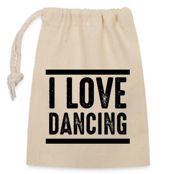 Dancing Dance Music - Verschließbarer Geschenkbeutel aus Baumwolle (14x20cm) - Natur - Vorne