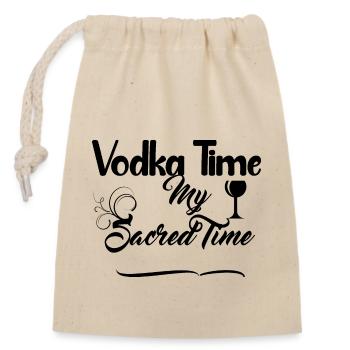 Vodka TIME Design - Alcoholic Beverage - Closable cotton gift bag (14x20cm) - nature - Front