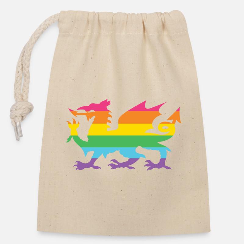 Pride Month LGBTQ - LGBTQ Walisischer Drache - Verschließbarer Geschenkbeutel aus Baumwolle (14x20cm) - Natur