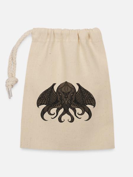 Cthulhu II Bronze - Verschließbarer Geschenkbeutel aus Baumwolle (14x20cm) - Natur