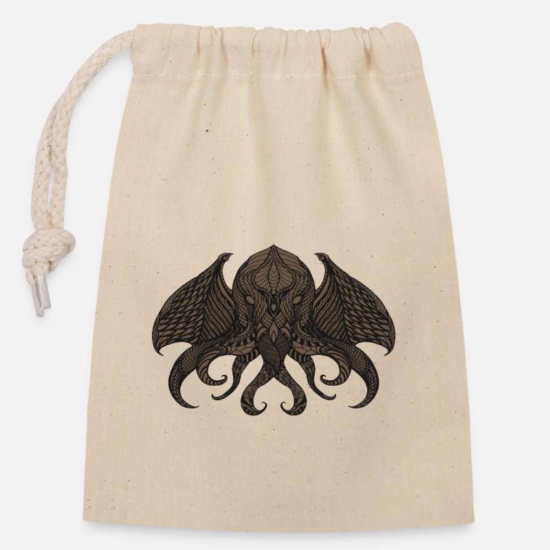 Cthulhu II Bronze - Closable cotton gift bag (14x20cm) - nature