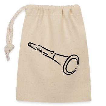 Clarinet - Closable cotton gift bag (14x20cm) - nature - Front