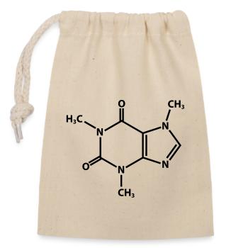 Molécule de caféine - Sac cadeau en coton avec cordon (14 x 20 cm) - nature - Devant