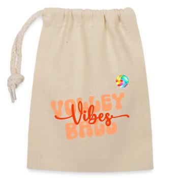 Ambiance volleyball bonne humeur motif - Sac cadeau en coton avec cordon (14 x 20 cm) - nature - Devant