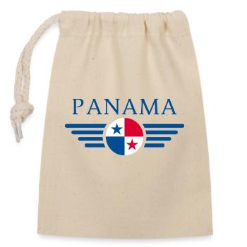Ich liebe Panama - Verschließbarer Geschenkbeutel aus Baumwolle (14x20cm) - Natur - Vorne